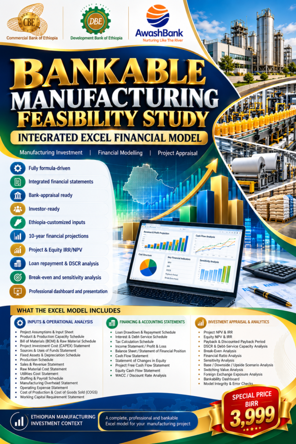 Bankable Feasibility Study Financial Model — Excel